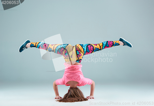 Image of The teen girl dancing hip hop choreography