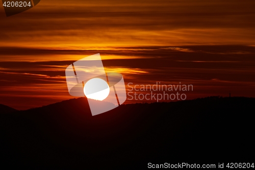 Image of Sunrise Hilly Landscape