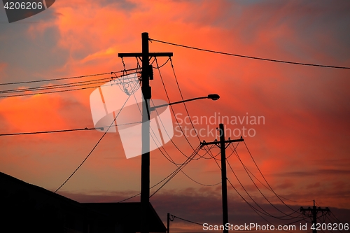 Image of Electric line silhouettes