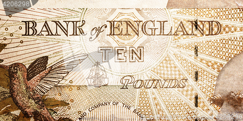 Image of Pound currency background - 10 Pounds - Vintage sepia