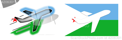 Image of Nation flag - Airplane isolated - Djibouti