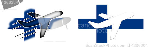 Image of Nation flag - Airplane isolated - Finland