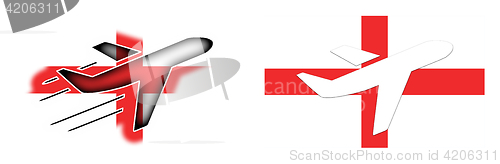 Image of Nation flag - Airplane isolated - England