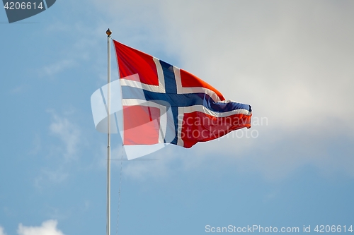 Image of Norwegian Flag Waving