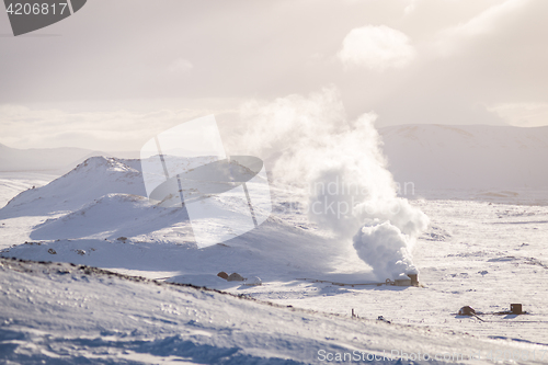 Image of Geothermal landscape in Iceland during winter