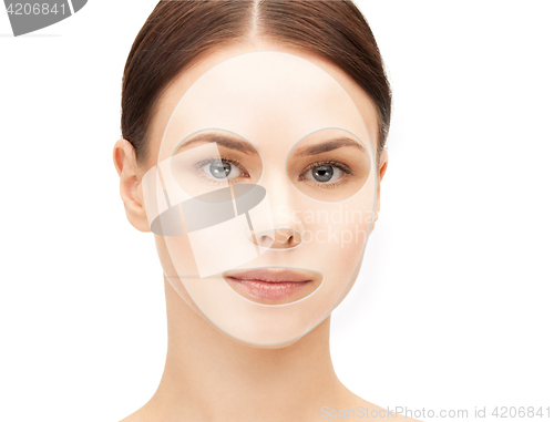 Image of close up of woman with collagen facial mask