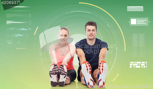 Image of happy sportive man and woman