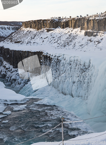 Image of Amazing Gullfoss waterfall in winter