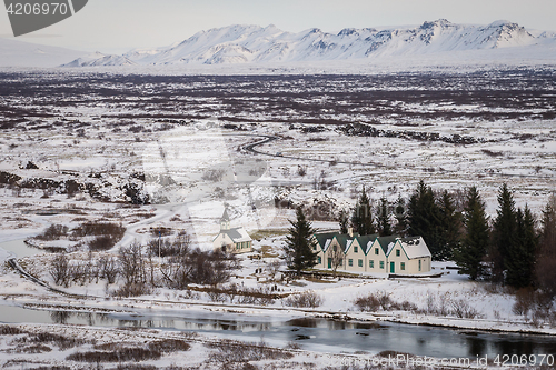 Image of Thingvellir park in Iceland during winter