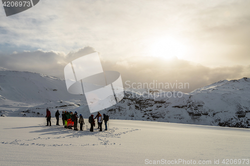 Image of Amazing Eyjafjallajokull glacier in Iceland during winter