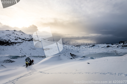 Image of Amazing Eyjafjallajokull glacier in Iceland during winter