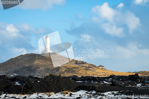 Image of Lighthouse on Reykjanes peninsula in Iceland