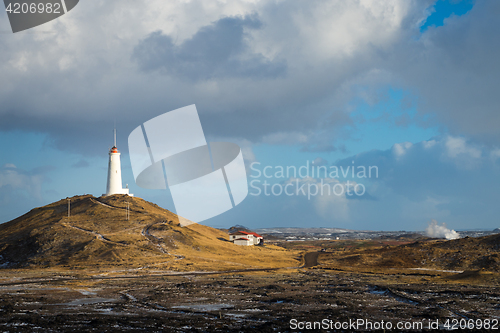 Image of Lighthouse on Reykjanes peninsula in Iceland