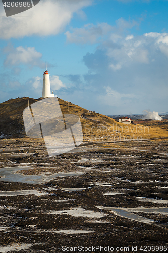 Image of Lighthouse on Reykjanes peninsula in Iceland