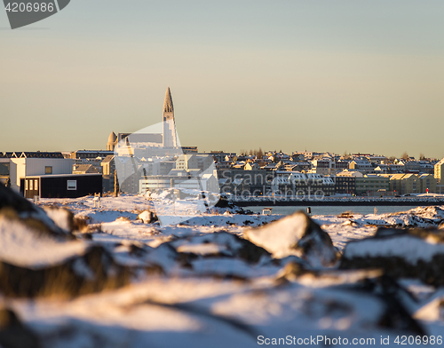Image of Reykjavik panorama on a winter day