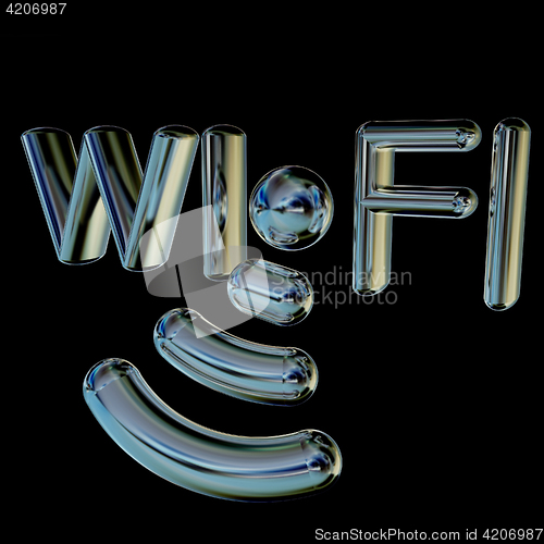 Image of Metal WiFi symbol. 3d illustration