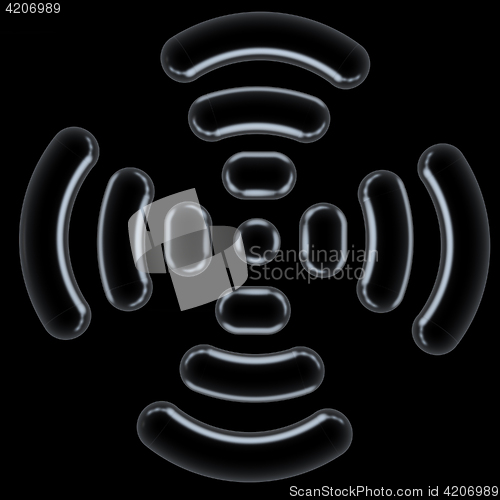 Image of Radio Frequency Identification symbol. 3d illustration