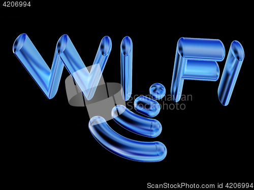 Image of Gold wifi icon for new year holidays. 3d illustration