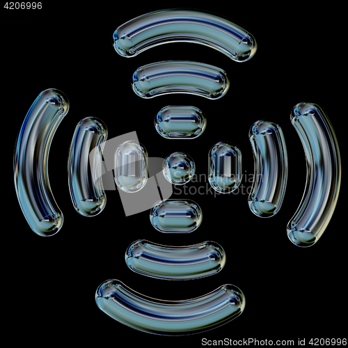 Image of Radio Frequency Identification symbol. 3d illustration