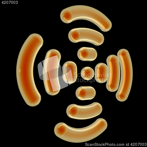 Image of Radio Frequency Identification symbol. 3d illustration