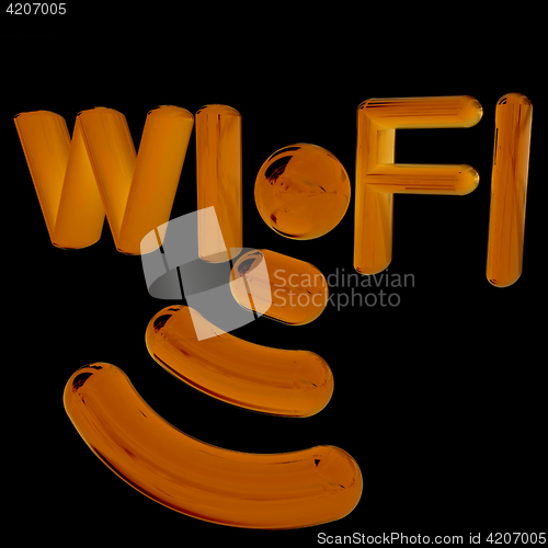 Image of WiFi symbol. 3d illustration