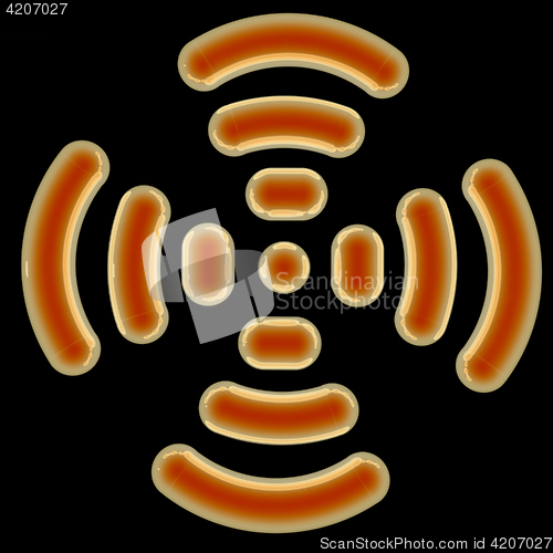 Image of Radio Frequency Identification symbol. 3d illustration