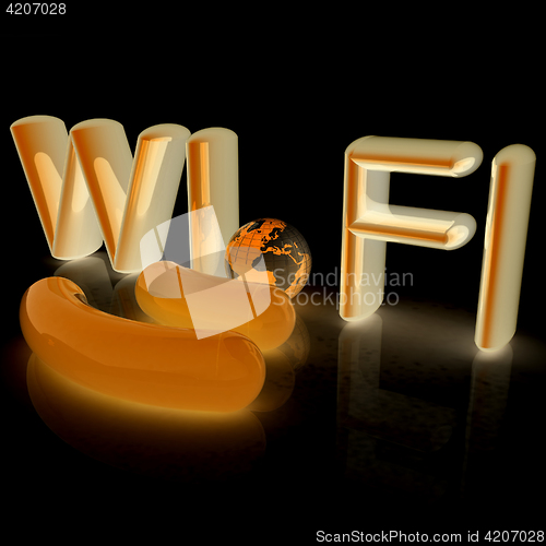 Image of WiFi symbol. 3d illustration