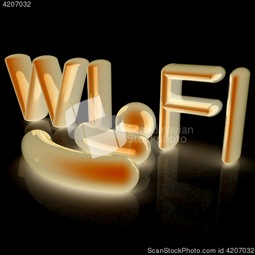 Image of WiFi symbol. 3d illustration