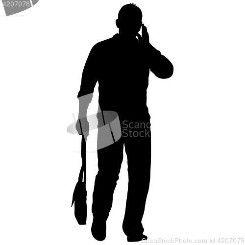 Image of Black silhouettes man on white background. illustration