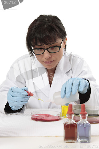 Image of Scientist chemist at work