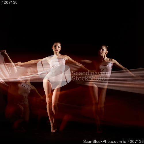 Image of The sensual and emotional dance of beautiful ballerina