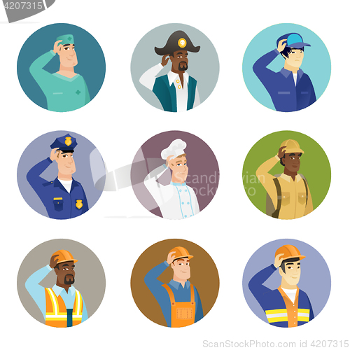 Image of Vector set of characters of different professions.