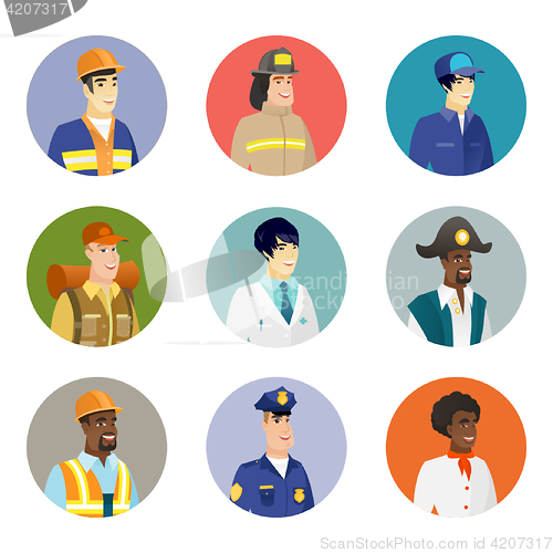 Image of Vector set of characters of different professions.