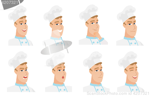 Image of Vector set of chef-cooker characters.