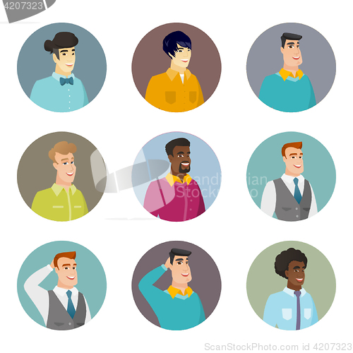 Image of Vector set of business characters in the circle.