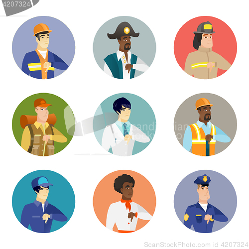 Image of Vector set of characters of different professions.