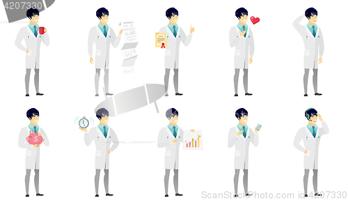 Image of Vector set of illustrations with doctor characters