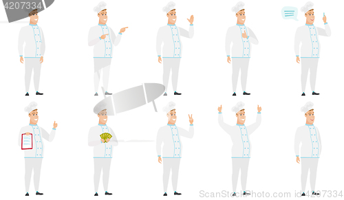 Image of Vector set of illustrations with chef characters.