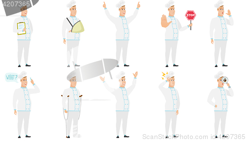 Image of Vector set of illustrations with chef characters.