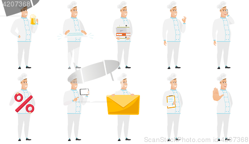 Image of Vector set of illustrations with chef characters.