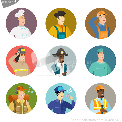 Image of Vector set of characters of different professions.