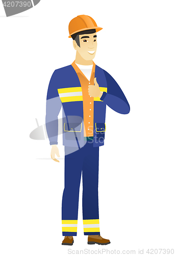 Image of Builder giving thumb up vector illustration.