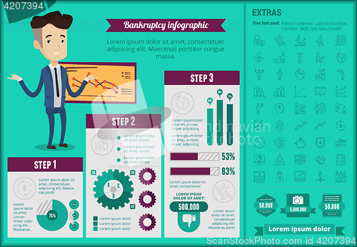 Image of Business bankruptcy infographic template.