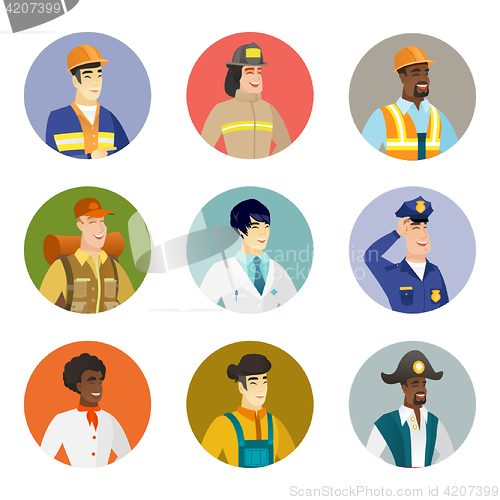 Image of Vector set of characters of different professions.