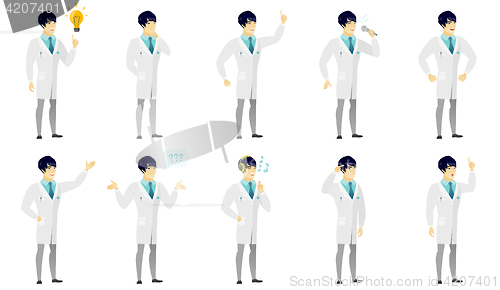 Image of Vector set of illustrations with doctor characters