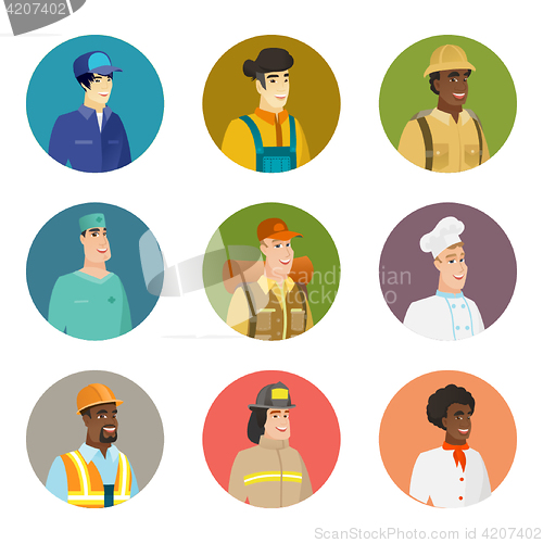 Image of Vector set of characters of different professions.