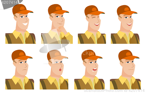 Image of Vector set of traveler characters.