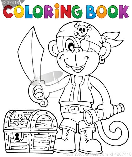 Image of Coloring book pirate monkey image 2
