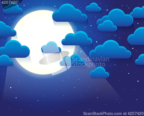 Image of Night sky with stylized clouds theme 1