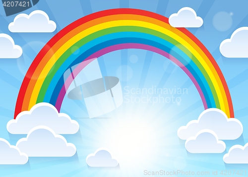 Image of Rainbow and stylized clouds theme 1